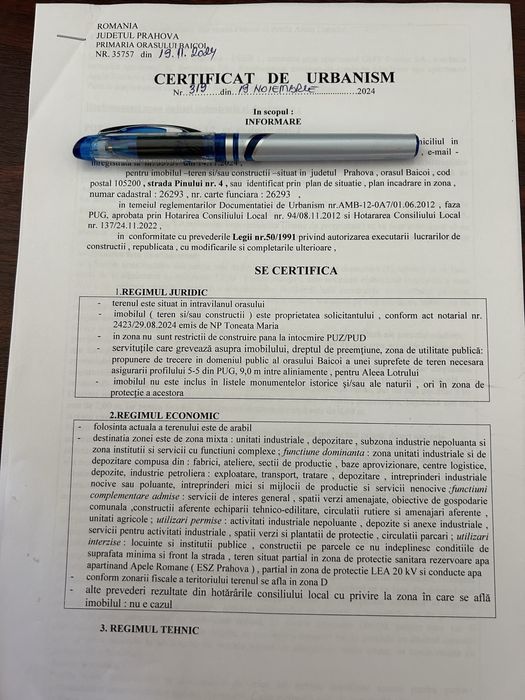 Teren intravilan Baicoi