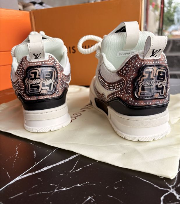 Louis Vuitton LV Skate Sneaker damă – animal print & cristale – mărimea 38