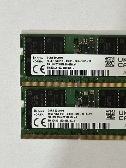 32 gb (2x16) ram sodimm sk hynix, ddr5, 4800 mhz
