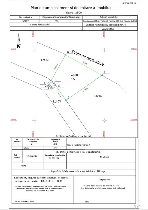 Micul tău paradis privat, 577 mp, aproape de București, pentru grădină și reședință
