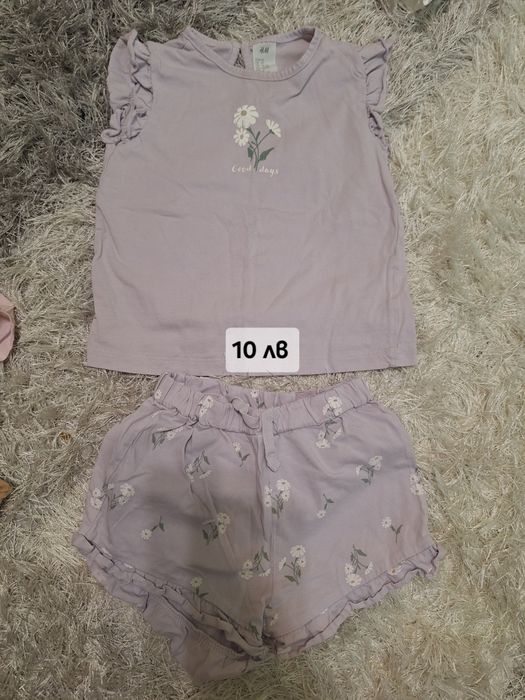 92 см Рокля , Комплект H&M тениски и клинчета  H&M 92