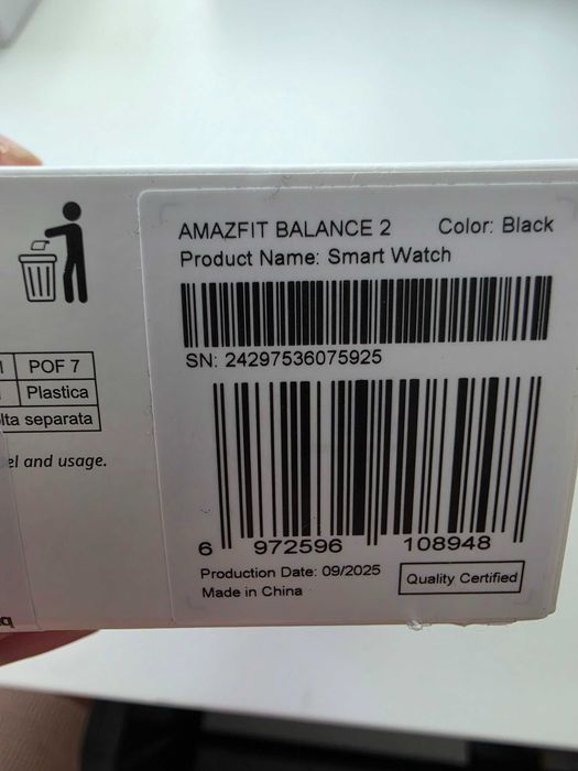 Smartwatch AMAZFIT Balance 2, Wi-Fi, GPS, Android/iOS, Black