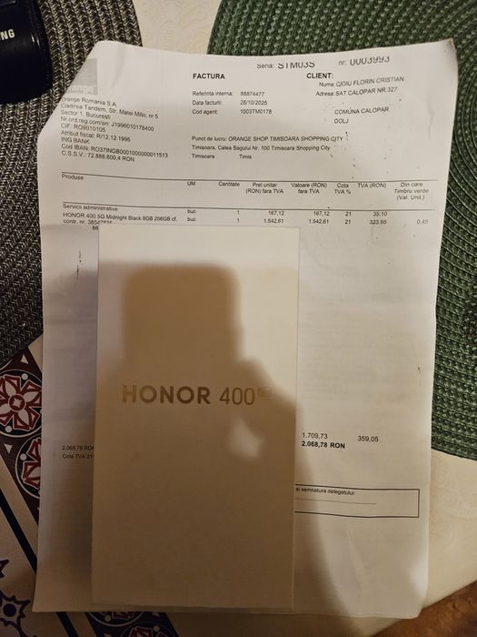 Honor 400 5G 256gb black sigilat