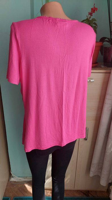 Розова лятна блуза с къс ръкав