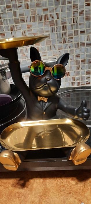 Фигурка декоративная конфетница бульдог органайзер для конфет