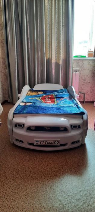 Машина кровать Мустанг 3D ( с матрасом и подсветкой)