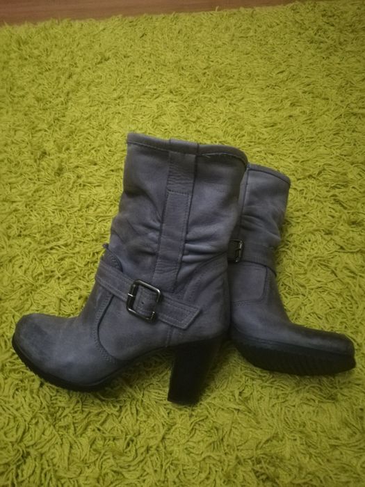 Ghete Dama Piele Naturala Gri