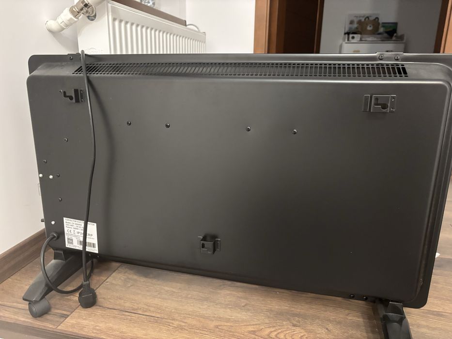 Convector electric Paxton CD-2000W, 2000 W, 2 trepte, Wi-Fi, termostat, telecomandă, afișaj LED, control touch, negru.