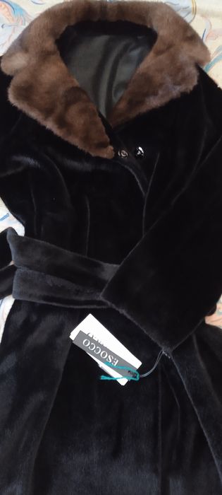 Шуба ЭКО,  воротник норка