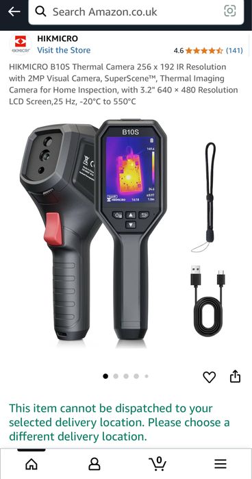 Camera termica, Hikmicro B10S. Sigilata, transport ZERO