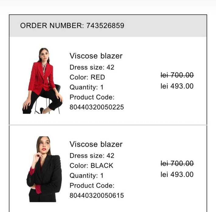 Vand sacou rosu Italia