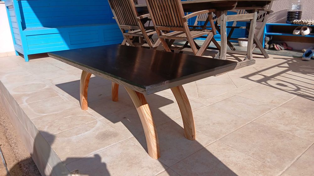 Oak table with cherry legs