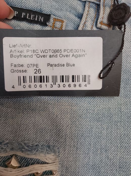 PHILIPP PLEIN дамски дънки Boyfriend Cut "Over and Over Again" – нови с етикет
