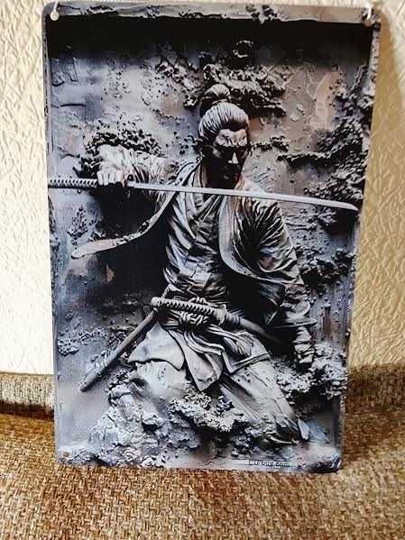 Самурай- картина на металле.