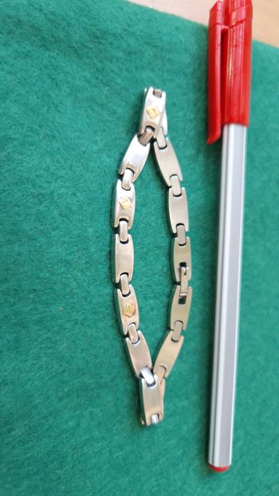 Brățară inox cu ornamente din aur