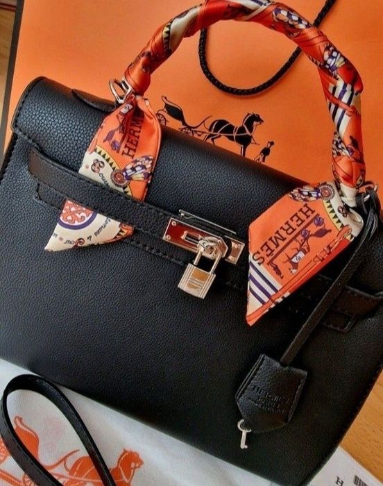 Geanta Hermes Kelly Medium Noir, curea detasabila,saculet, etichetă