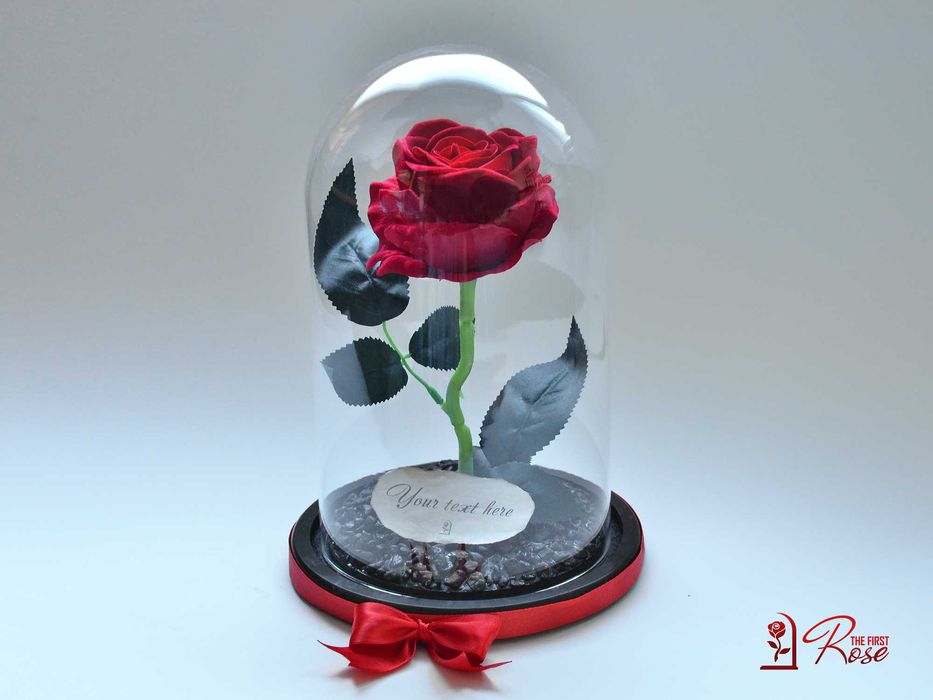 Вечна Роза в Стъкленица с БЕЗПЛАТНИ Лампички / Подарък за Рожден Ден