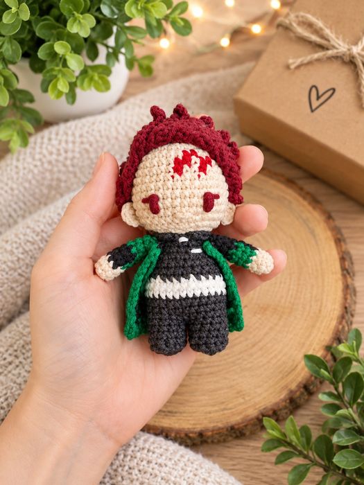 Амигуруми Demon Slayer – Танджиро / Tanjiro | Ръчно плетена играчка