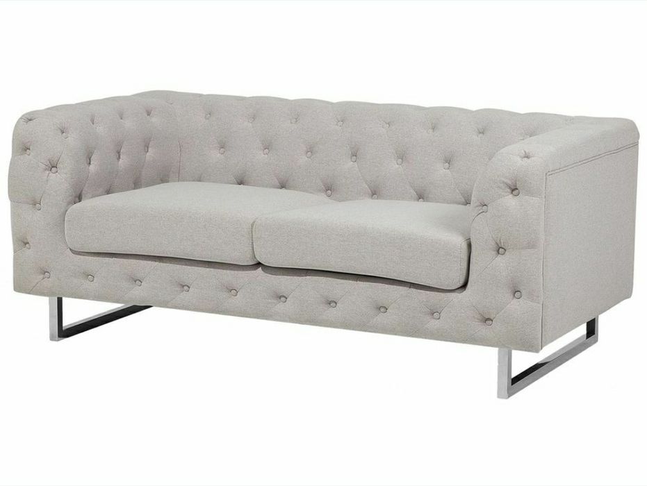 Canapea cu 3 locuri din țesătura bej,Beliani