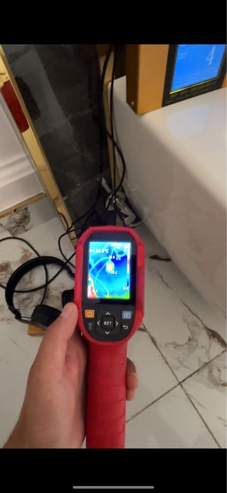 Утечка воды акустическим детектором и тепловизором