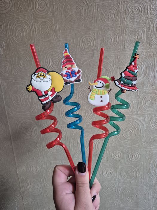 Коледни сламки 4бр