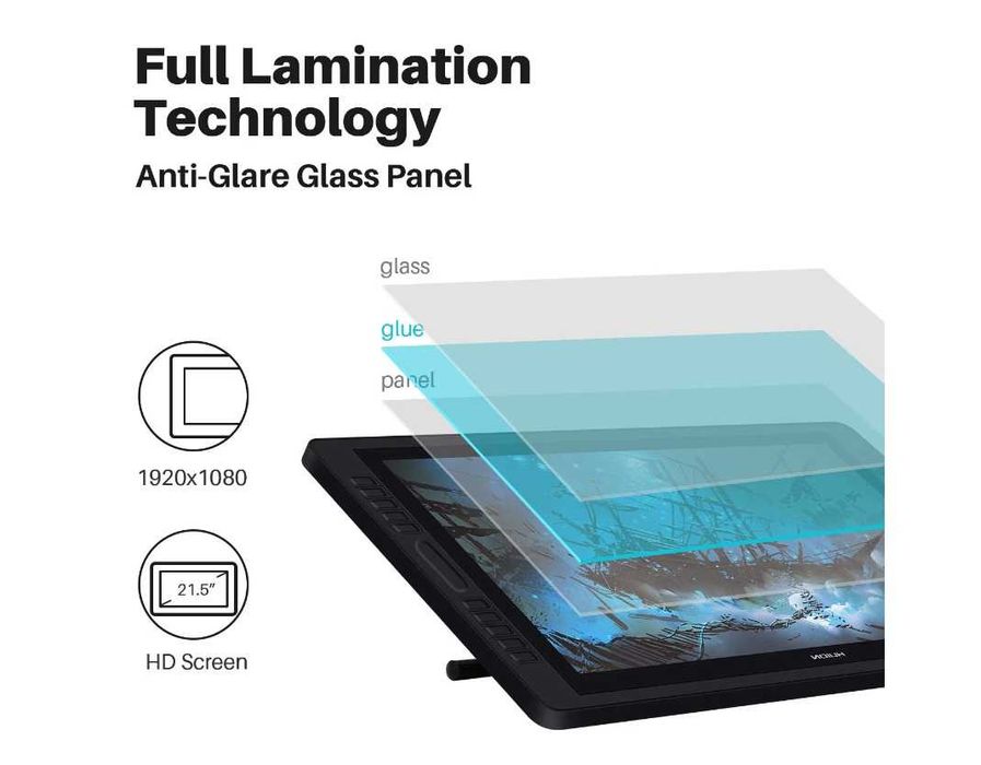 Tableta grafica Huion KAMVAS Pro 22, Stilou fara baterie, 21.5", Negru