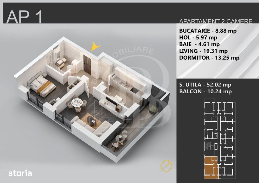 Apartament 2 camere bloc boutique parcul Teilor — fotografia 3