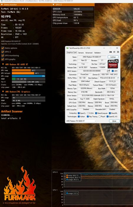PowerColor Hellhound RX 6600 XT 8GB - Перфектно състояние, кутия, тестове