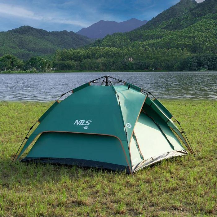 Cort Automat 3-4 Persoane Nils Camp NC7819 Shadow Green – Nou / Impecabil