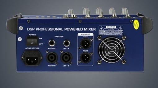 Mixer audio profesional cu amplificare, putere 2x250 W, 4 canale, 16ef