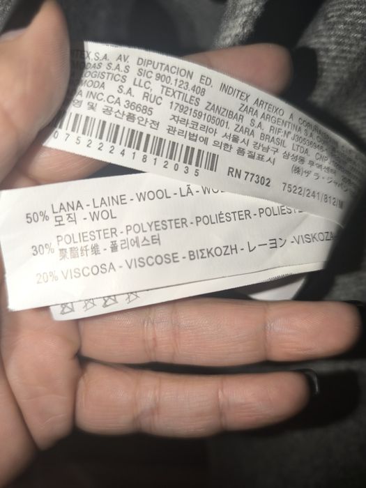 Леко палтенце Zara handmade 50% вълна