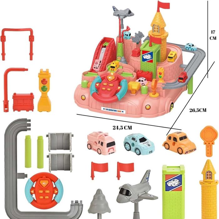 Circuit Interactiv, Jucarie Cu Volan, Interactiva, Roz