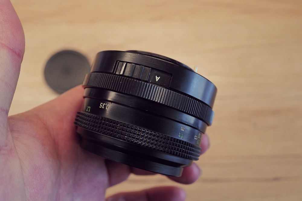 Camera Obiectiv Carl Zeiss Tessar 50mm F2.8 T Aus Jena DDR montura M42