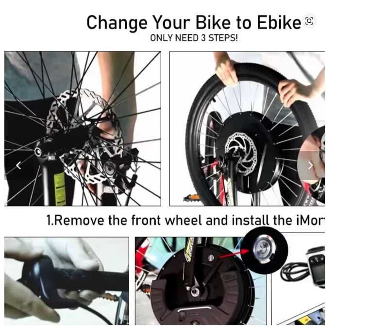 Kit de conversie bicicleta electrica iMortor700C, 36V 350W  detasabila
