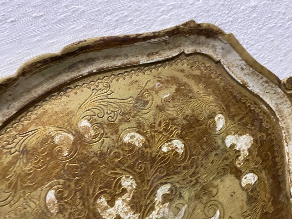 Италиански поднос с позлата от дърво