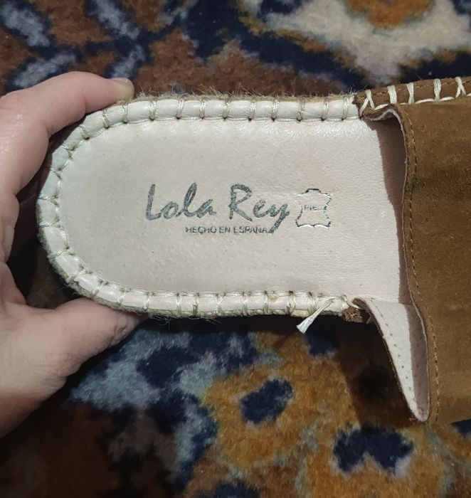 Papuci piele Lola Rey marime 38 espadrile piele