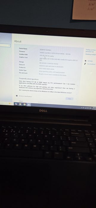 Laptop Dell-intel i3, placa video dedicata , Windows  10.