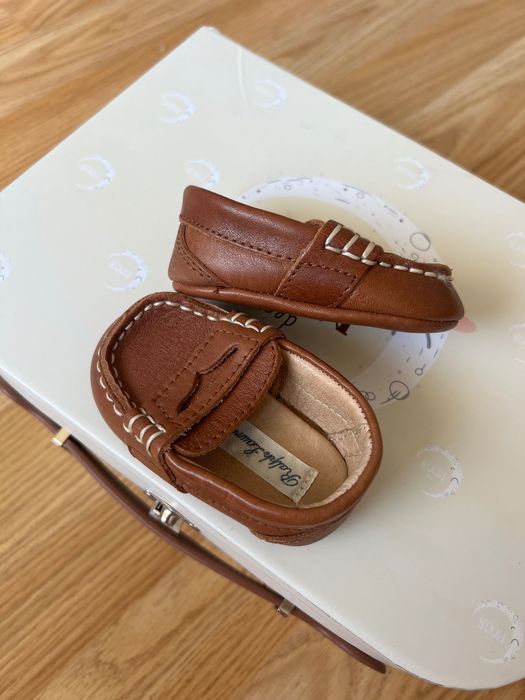 Бебешки буйки Ralph Lauren естествена кожа size 16/7.5 см кожени лоуфъри за бебето