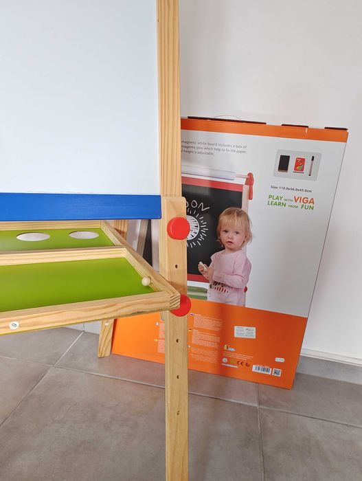 Viga - Детска дървена двустранна магнитна дъска за рисуване