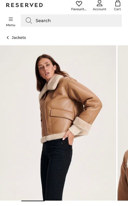 Кожено яке Reserved с дебела подплата ХС