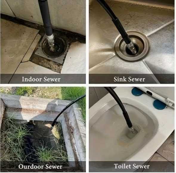 Дюза за отпушване на канали 1/4" неръждаема стомана