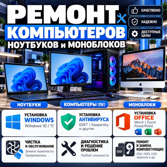 Ремонт компьютеров | Ноутбуков | моноблоков | Установка системы