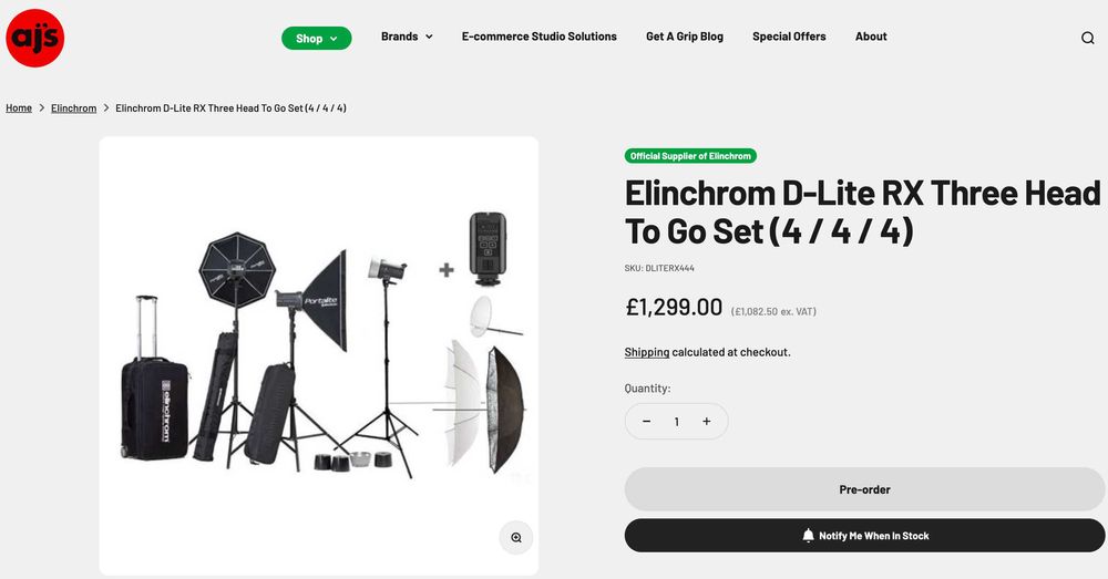 Kit studio foto - 3x Elinchrom D-Lite RX4 - 3 blitzuri 400w, softboxuri, umbrele, stative, trigger, huse