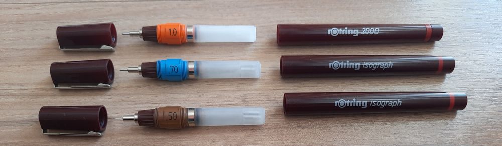 3 Рапидографи Rotring Isograf