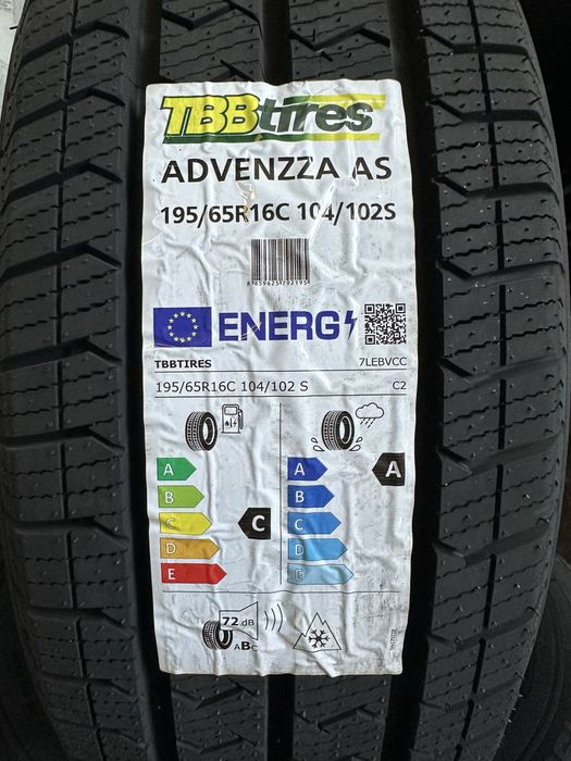 Нови Всесезонни Бусови Гуми TBB TIRES ADVENZZA AS 195/65R16C 104/102S 1956516 1956516C