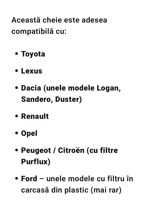 Cheie filtru ulei din aliaj aluminiu