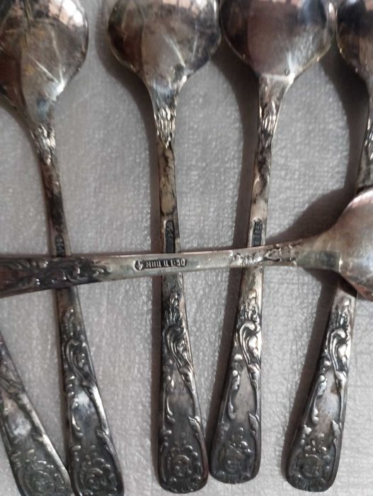 Чайные ложки посеребренный мельхиор