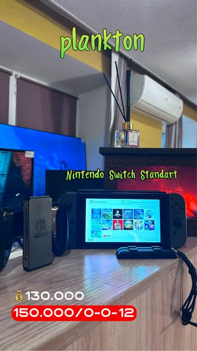 Nintendo Switch Standart с SD-128GB, в полной комплектации