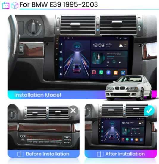 Navigatie Android BMW E39 / E53 Carplay Waze + Camera Marsarier