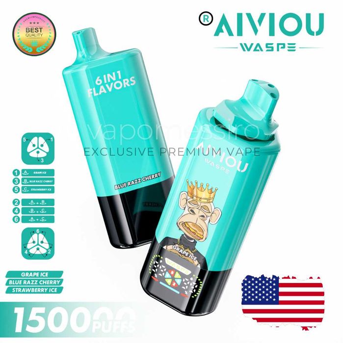 Promo !Vape Waspe 150.000 puffuri 6in 1 Hexagon !